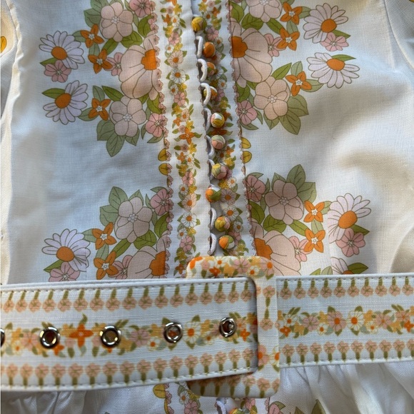 NEW Tuckernuck Beulah Leila Women’s Yellow Belted Floral Dress Small B2783 - Picture 6 of 6